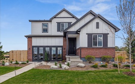 A house with a front yard.