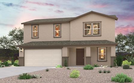 A house with a garage.