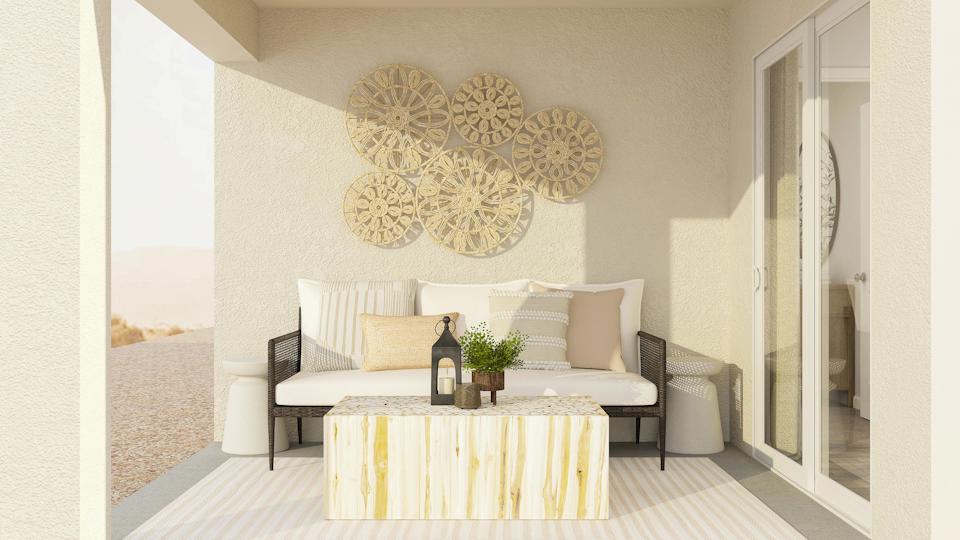 A room with a table and chairs.