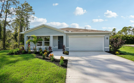 A house with a garage.