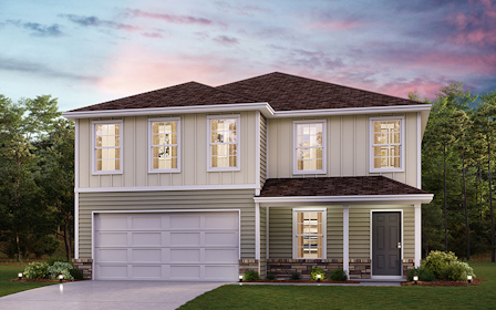 A house with a garage.