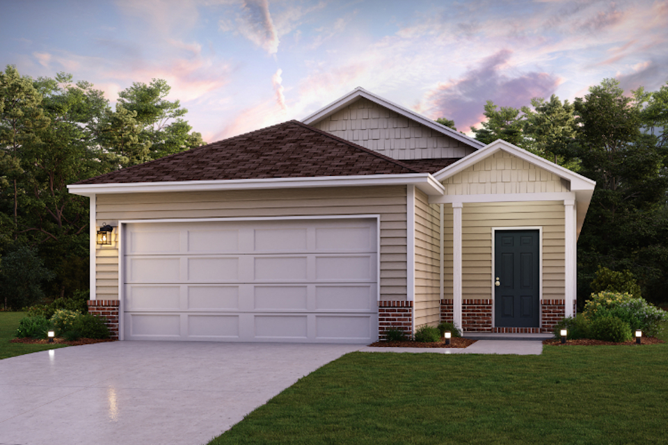 A house with a garage.