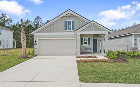 A house with a garage.
