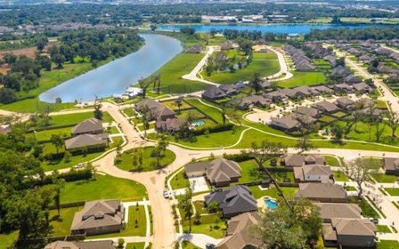 A high angle view of a town.
